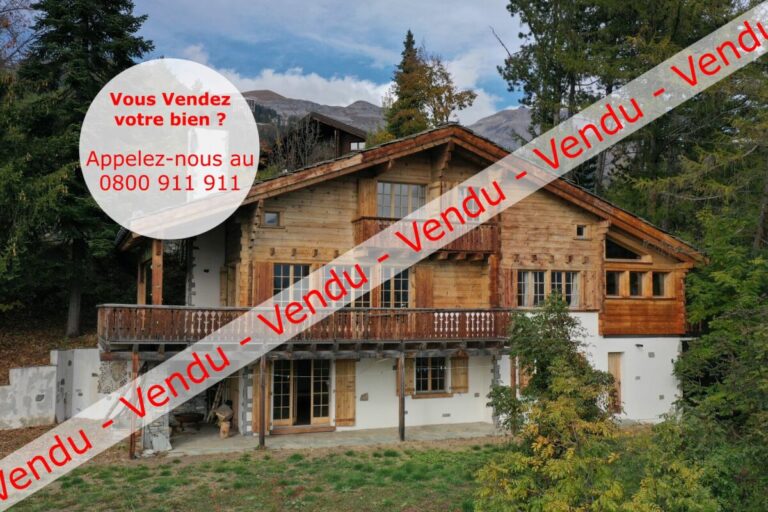 Exclusivité – Chalet Crans Montana – CHF 1’800’000.- Vente aux étrangers possible