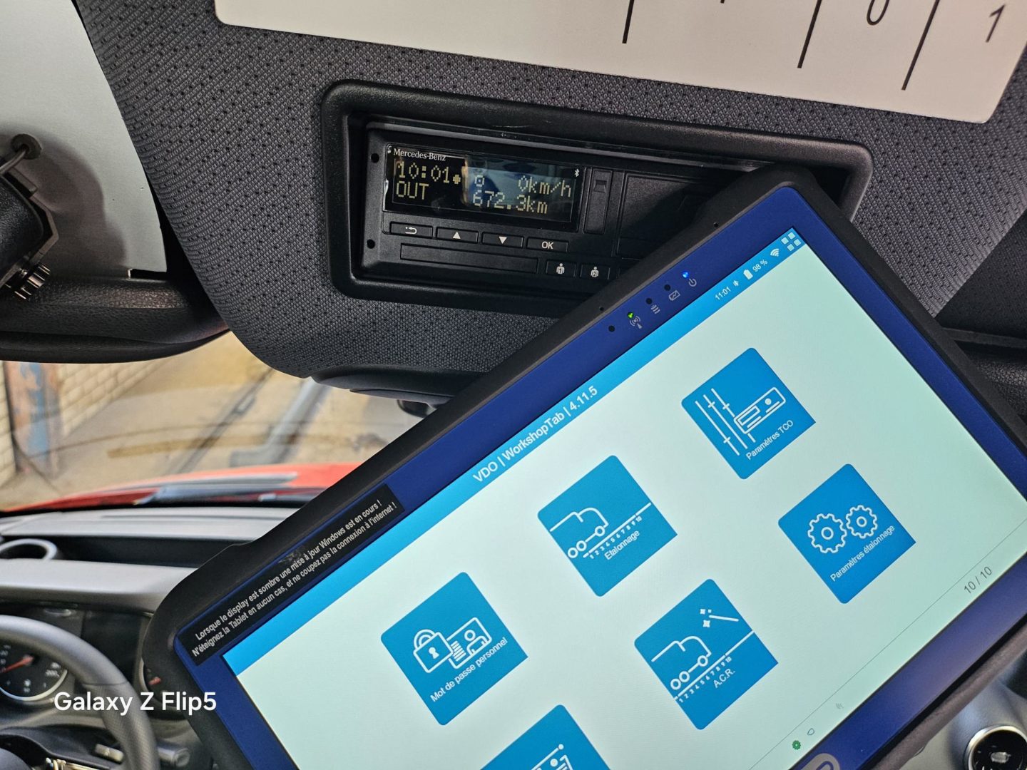 Diagnostic et maintenance d'un tachygraphe