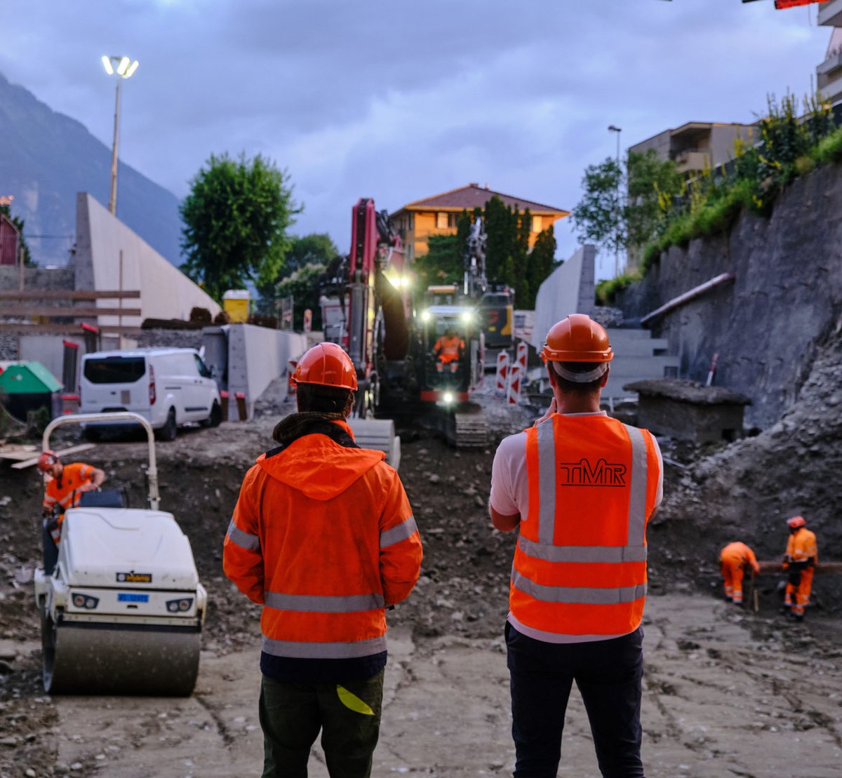 Équipes TMR sur un chantier d'infrastructure ferroviaire